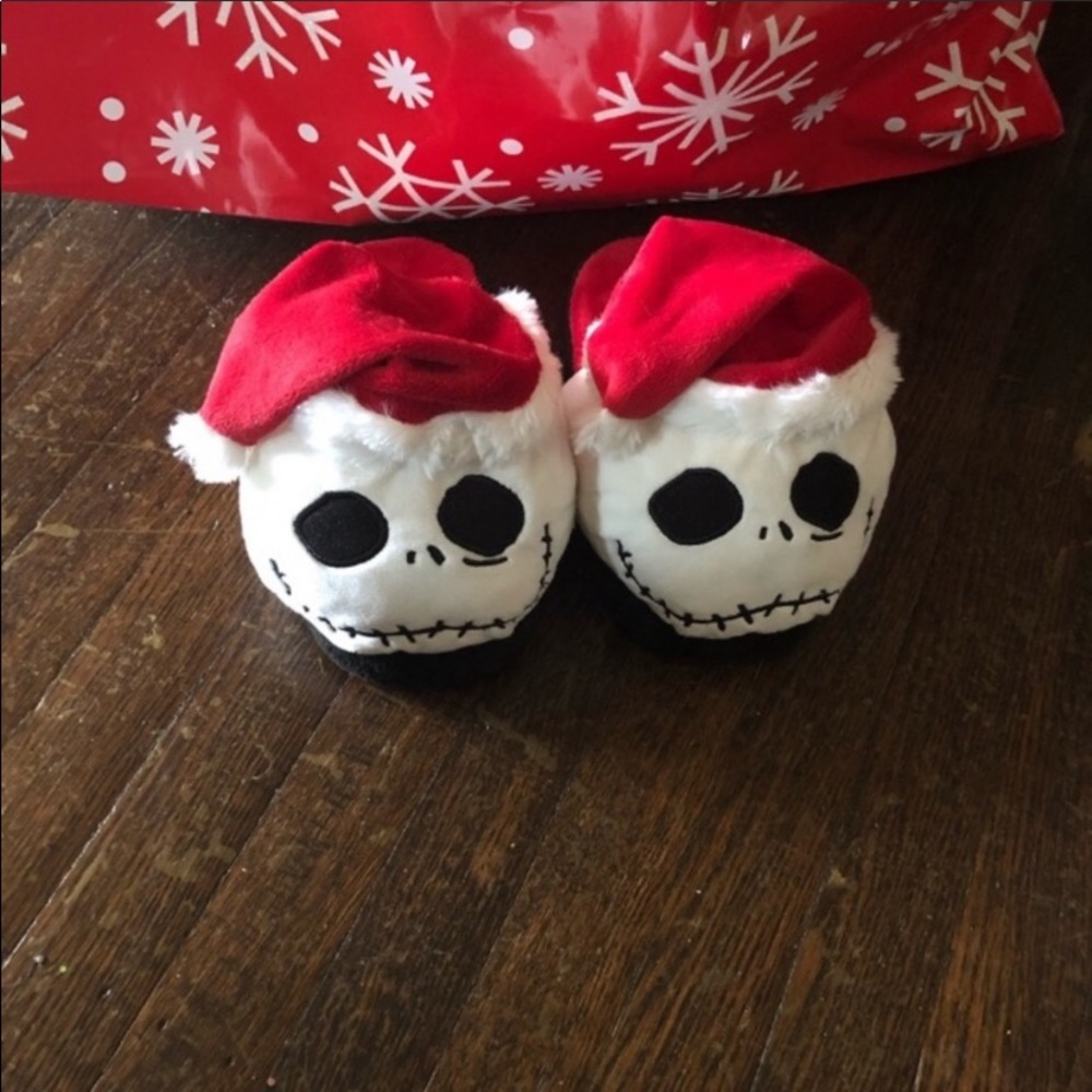COPY - Disney Tim Burton red white and black slippers.